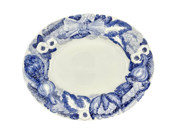 Large blue and clearance white platter