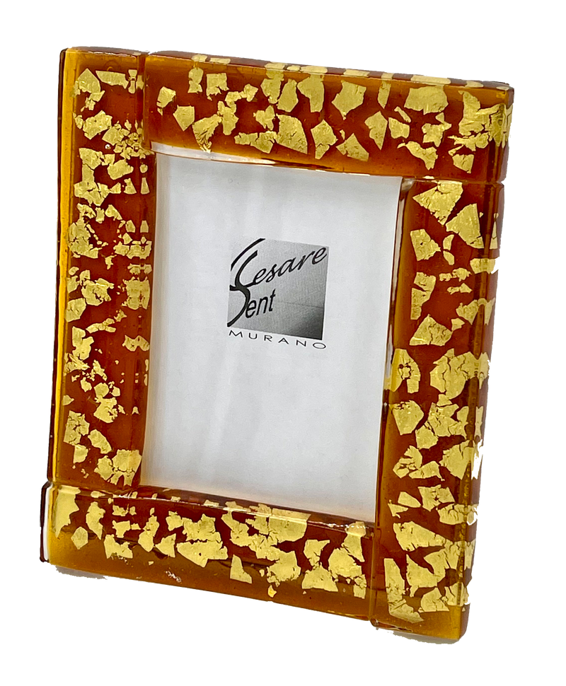 Murano Glass Picture Frame - 8" Blood Orange
