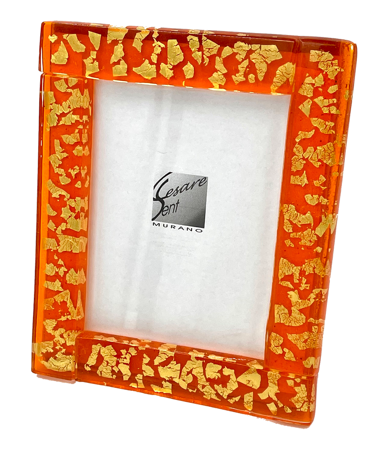 Murano Glass Picture Frame - 9" Bright Orange