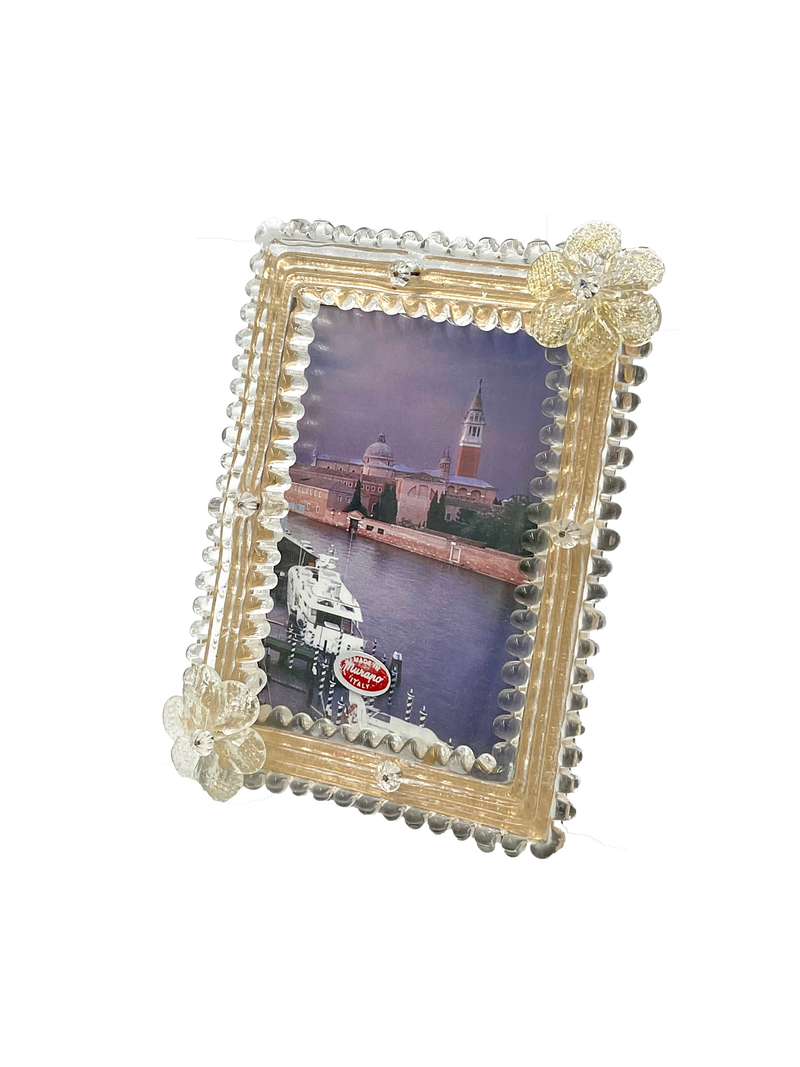 Murano Glass Picture Frame - 9" Gold