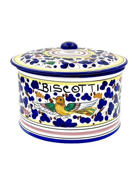 Arabesco Blue Multi Biscotti Jar Large