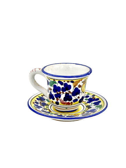 Arabesco Blue Multi Espresso Cup & Saucer Set
