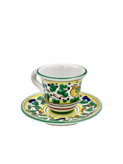 Arabesco Green Multi Espresso Cup & Saucer Set