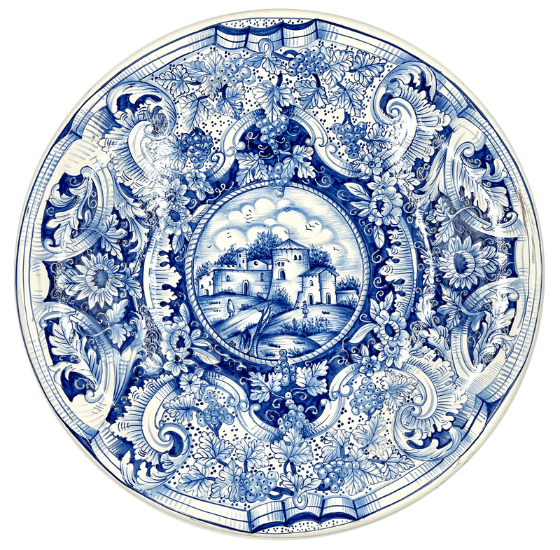 Blue Tuscan Village Wall Plate
