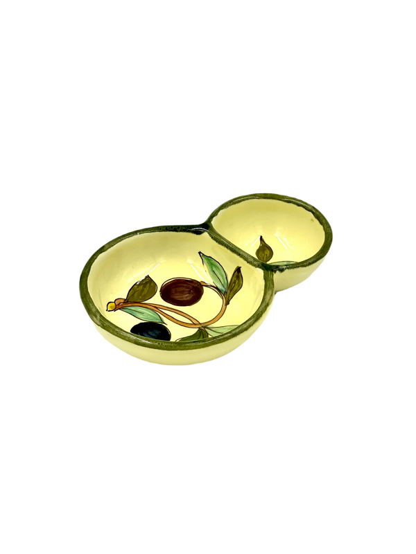 Olive Dish with Olives and Branches