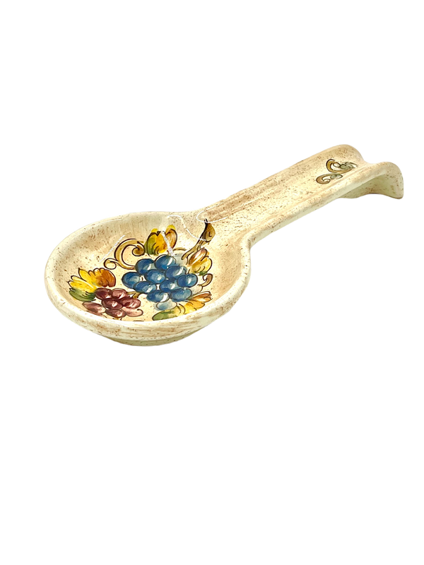 Antiqued Spoon Rest with Grapes