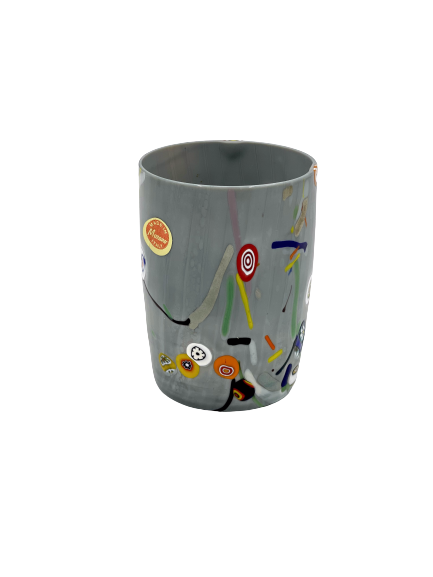 Murano Drinking Glass - Multi-color/Grey - Scattered Millefiori Grey Murano Cup