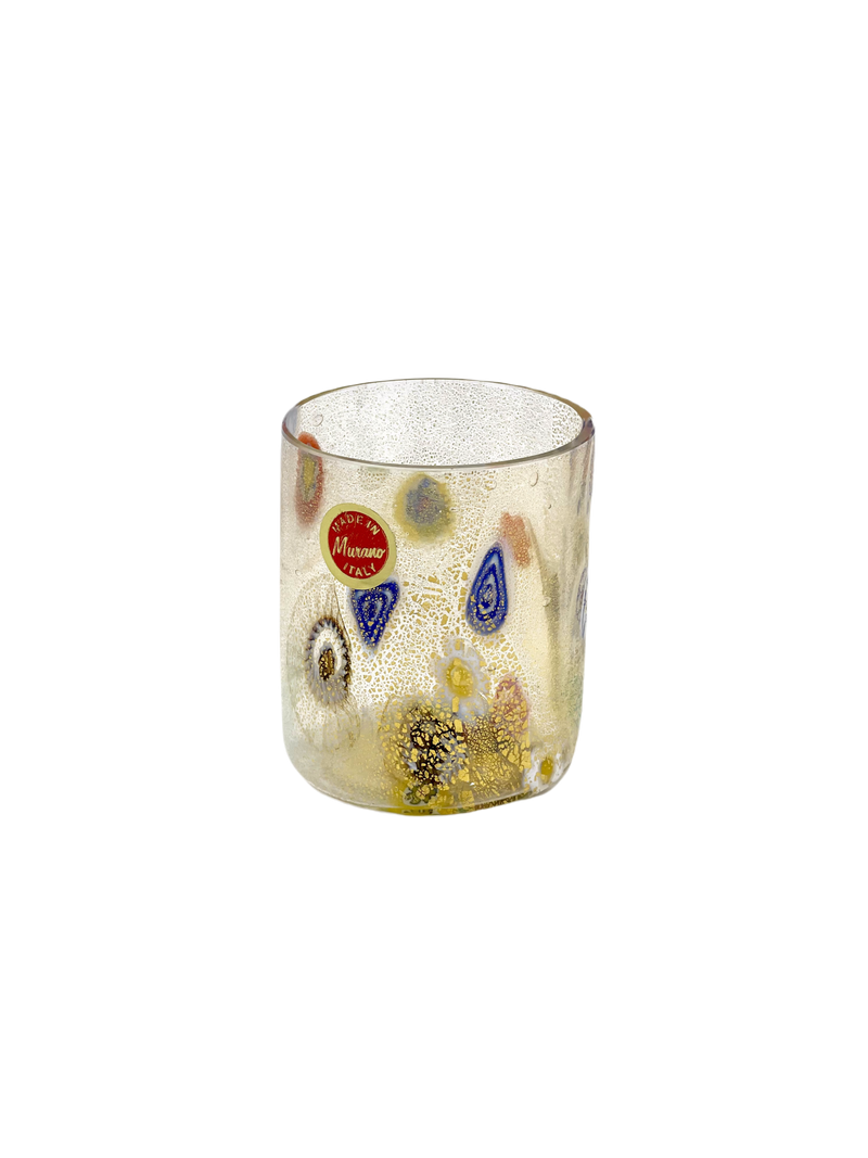 4oz Murano short gold speckled shot glass - Gold Speckled Murano Glass