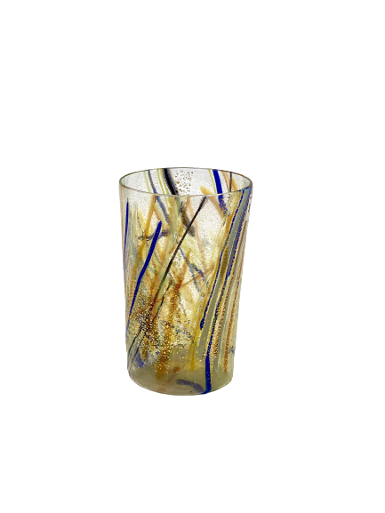 4oz Murano tall speckled shot glass - Gold Striped Murano Shot Glass