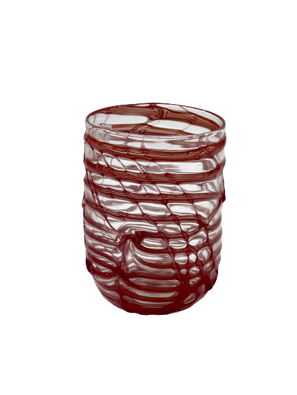 Murano Drinking Glass - Murano Glass - Red Swirled Murano Cup