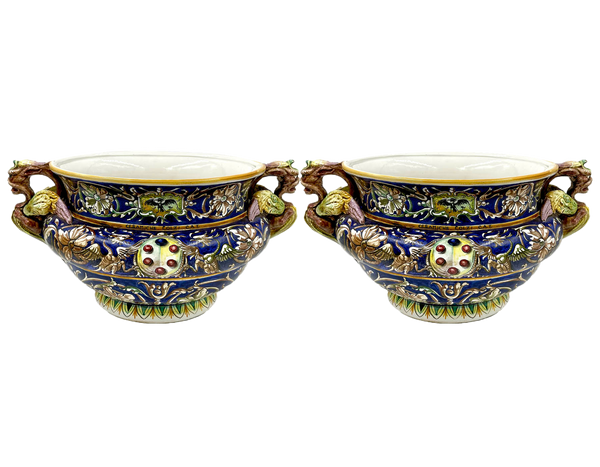 Rare Ceramiche Colzi Centerpiece Bowls - Pair