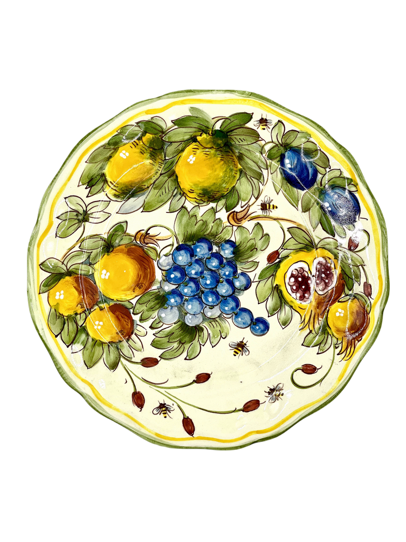 Toscana Bees 11" Dinner Plate, Scalloped Edges