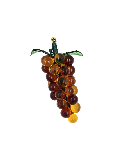 Murano Glass Grape Cluster 5" Amber
