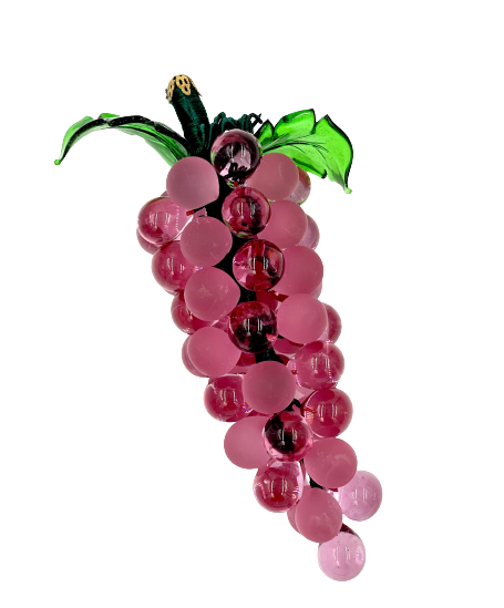 Murano Glass Grape Cluster 7" Magenta
