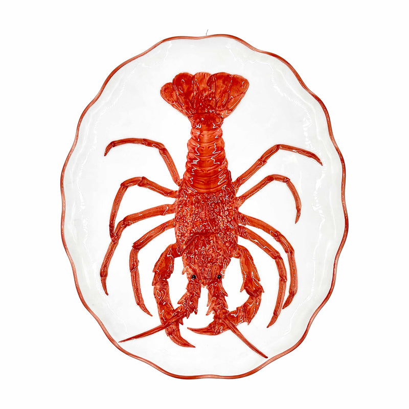 Ocean Reef Coral Extra Large Platter with Lobster Motif by La Cermica VBC