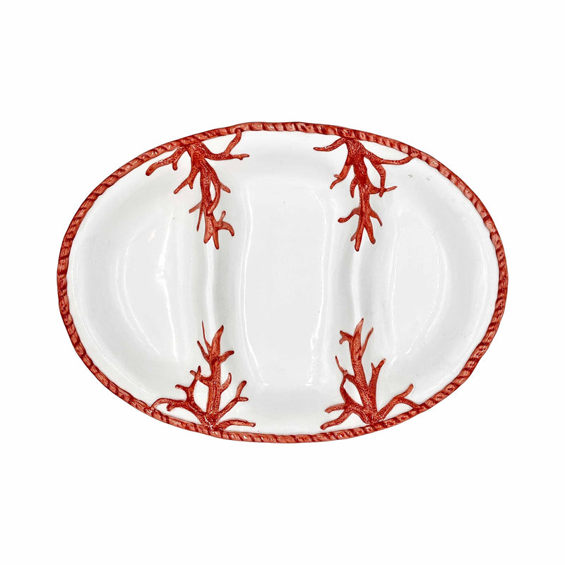 Ocean Reef Coral Large 3 Compartment Antipasti Dish