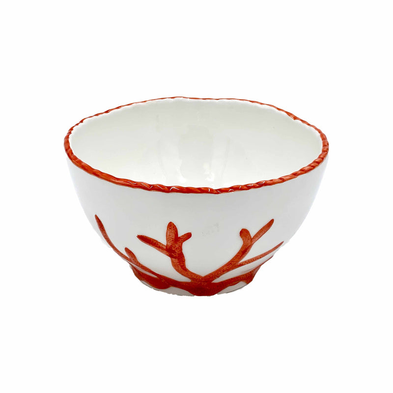 Ocean Reef Coral Medium Serving Bowl with Coral Trim and Coral Accent Design