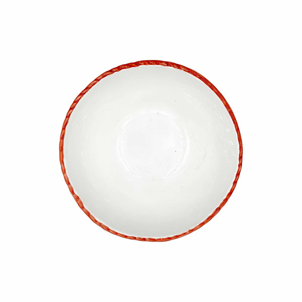 Ocean Reef Coral Medium Serving Bowl with Coral Trim and Coral Accent Design
