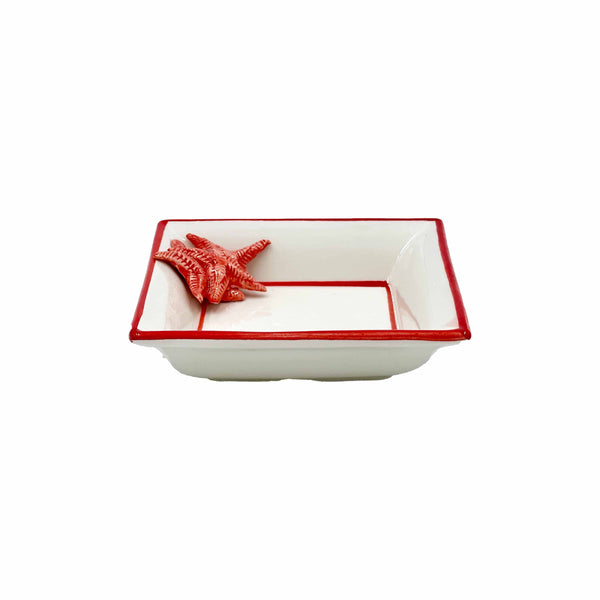 Ocean Reef Coral Small Squared Condiment Dish with Starfish
