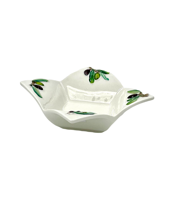 Squared Condiment Dish with Raised Olives