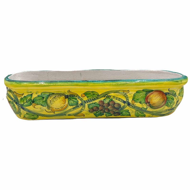 Oval Planter with Yellow Background and Fruits