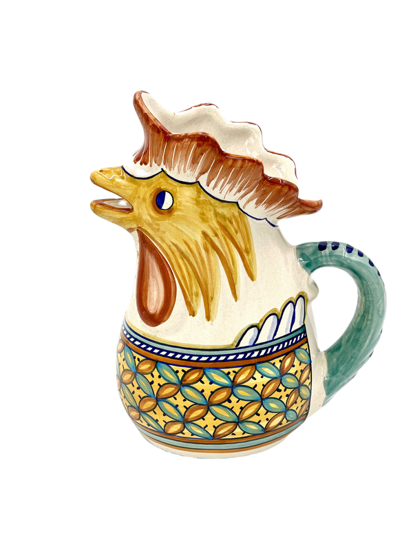 Ceramiche Sberna Geometrico Rooster Pitcher 05