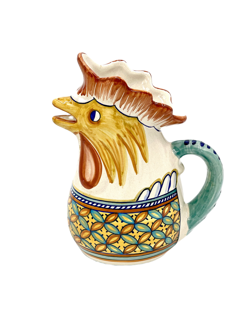 Ceramiche Sberna Geometrico Rooster Pitcher 05