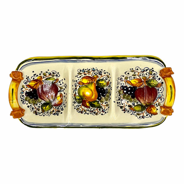 Toscana Frutta 3 Compartment Rectangular Antipasti Dish 