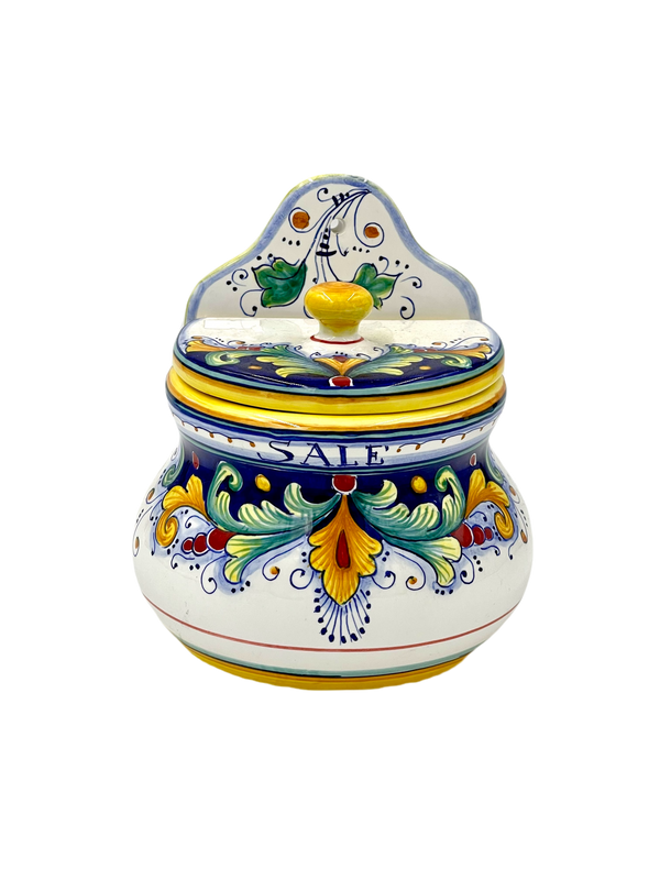 Gialletti Giulio salt cellar design 3 - Blue Accents - Cursive