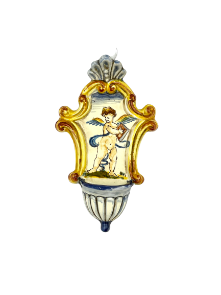 Blue, White and Gold Holy Water Font