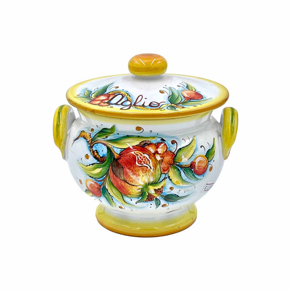 Gialletti Giulio Pomegranate Frutta Garlic Keeper ("Aglio" Cursive)