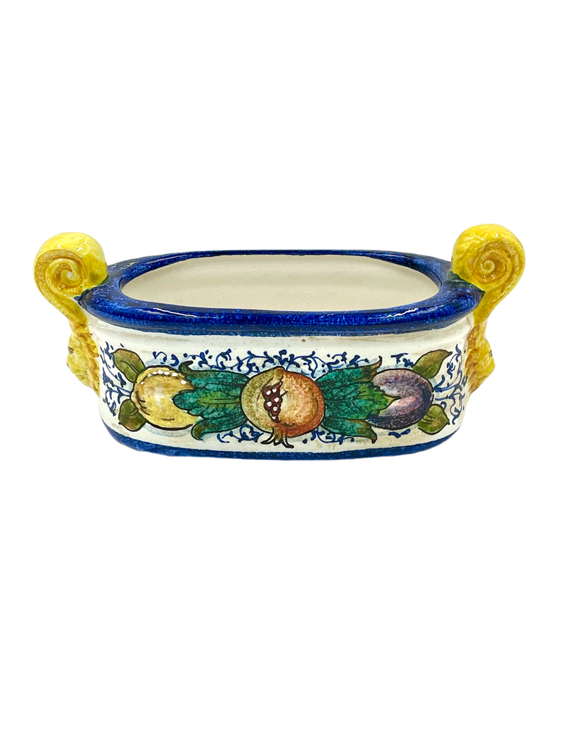 Yellow Handled Oval Planter