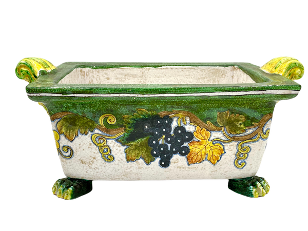 Antiqued Foot Bath Planter with Grapes