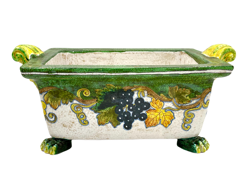 Antiqued Foot Bath Planter with Grapes