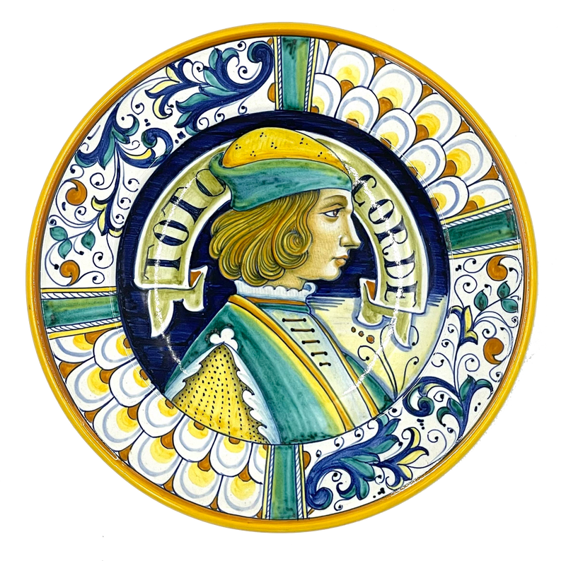 Portrait Wall Plate - Male with Ricco Border 09
