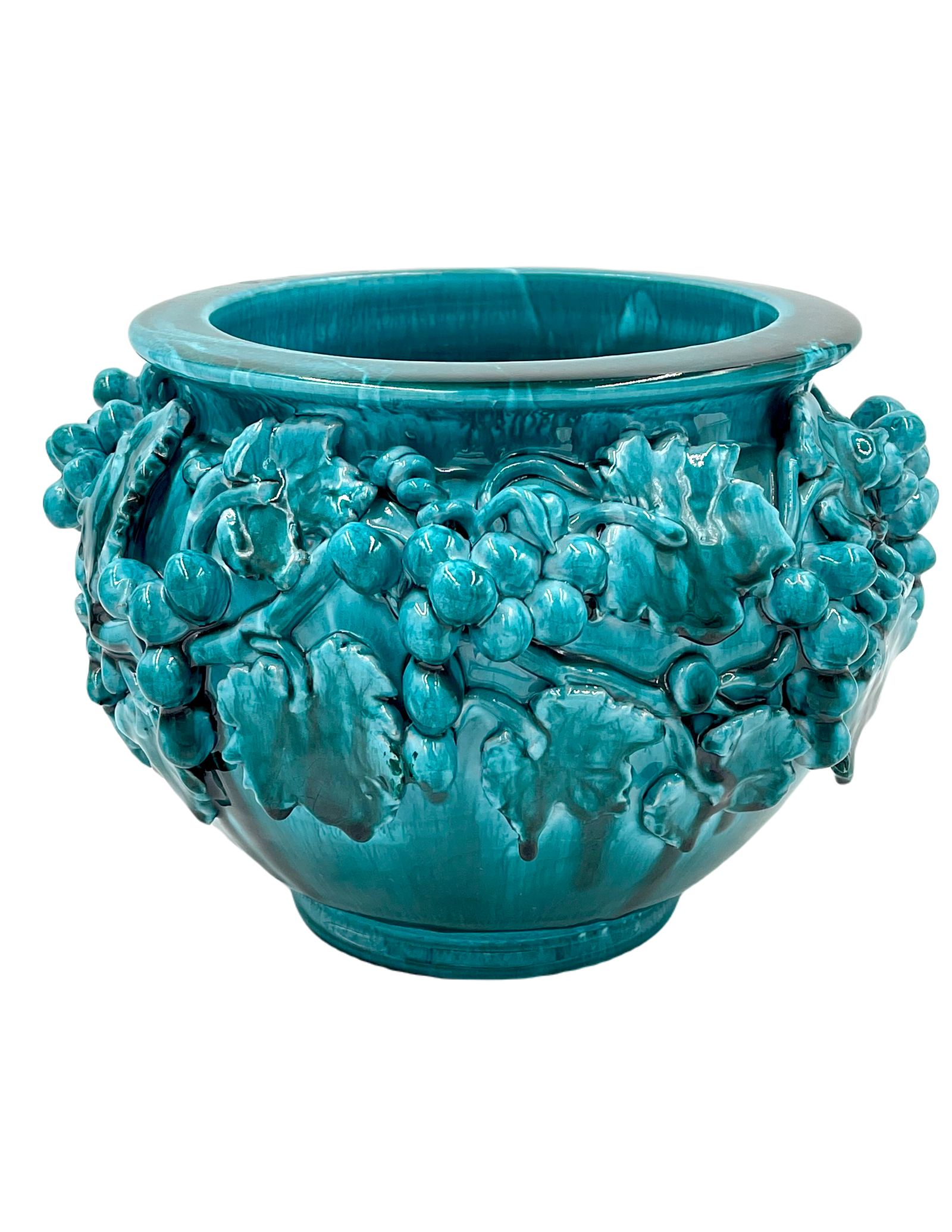 cache pot planter Turquoise Grape Cluster Cache Pot Planter