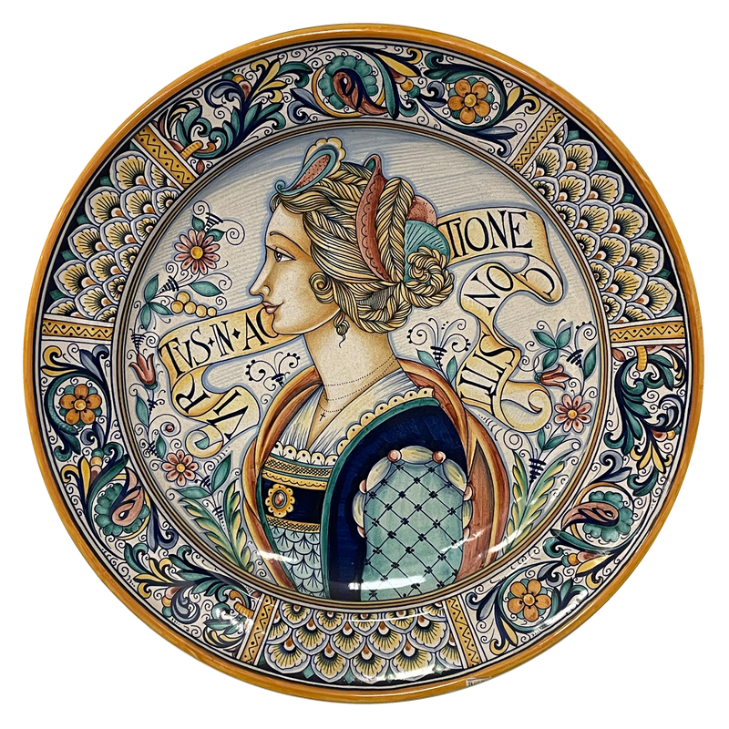 Portrait Wall Plate - Female with Ricco Border 10