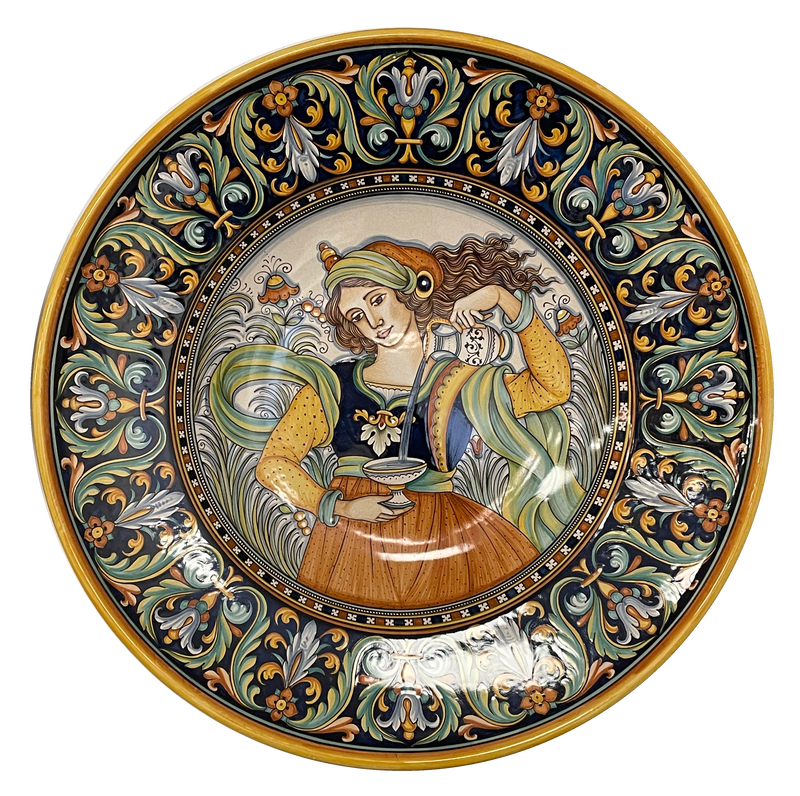 Portrait Wall Plate - Female Pouring Wine 11