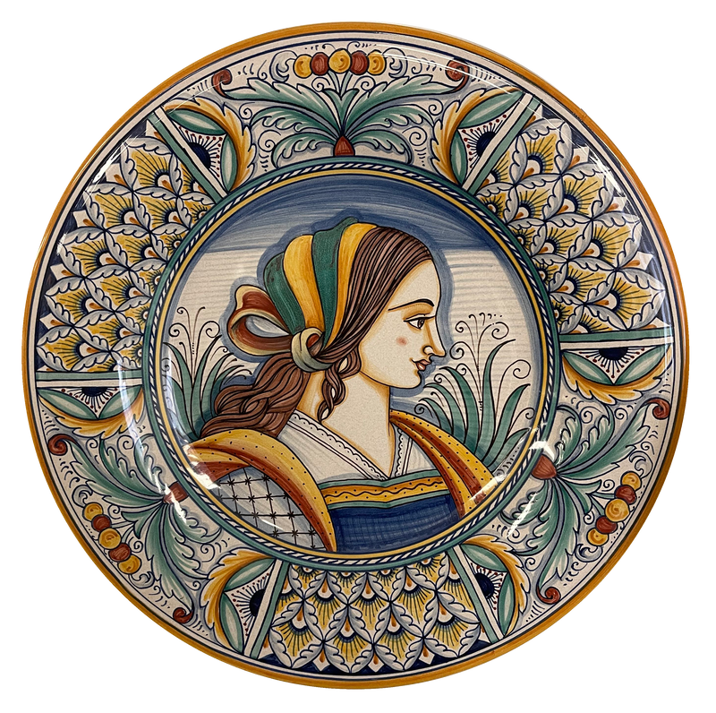Portrait Wall Plate - Female with Ricco Border12